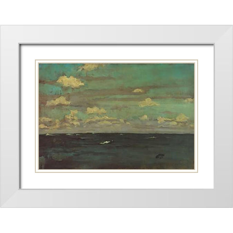 Violet And Silver A Deep Sea 1893 White Modern Wood Framed Art Print with Double Matting by Whistler, James McNeill