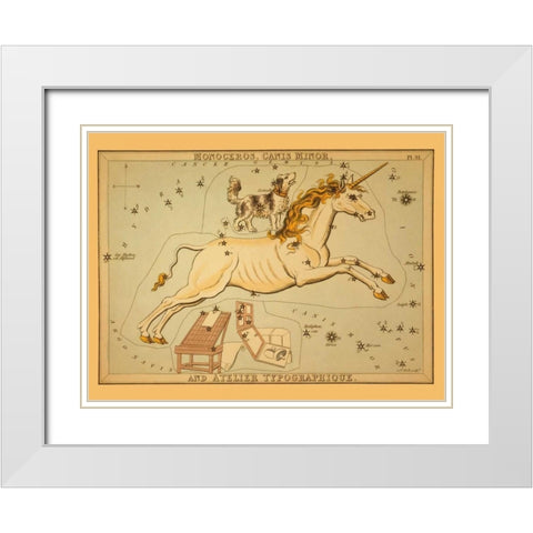 Monoceros, Canis Minor, and Atelier Typographique White Modern Wood Framed Art Print with Double Matting by Aspin, Jehoshaphat