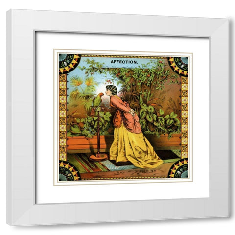 Affection White Modern Wood Framed Art Print with Double Matting by Unknown