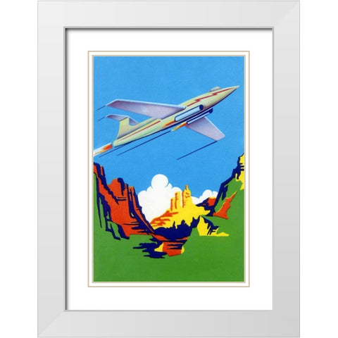 Jet Broom Label White Modern Wood Framed Art Print with Double Matting by Unknown