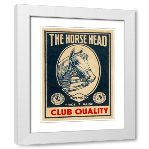 Horse Head Club Quality Matches White Modern Wood Framed Art Print with Double Matting by Phillumenart