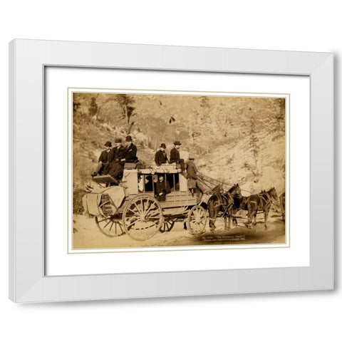 Deadwood Coach White Modern Wood Framed Art Print with Double Matting by Grabill, John C.H.