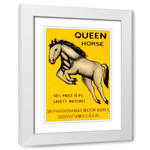 Queen Horse Matches White Modern Wood Framed Art Print with Double Matting by Phillumenart