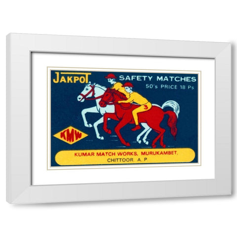 Jakpot Safety Matches White Modern Wood Framed Art Print with Double Matting by Phillumenart