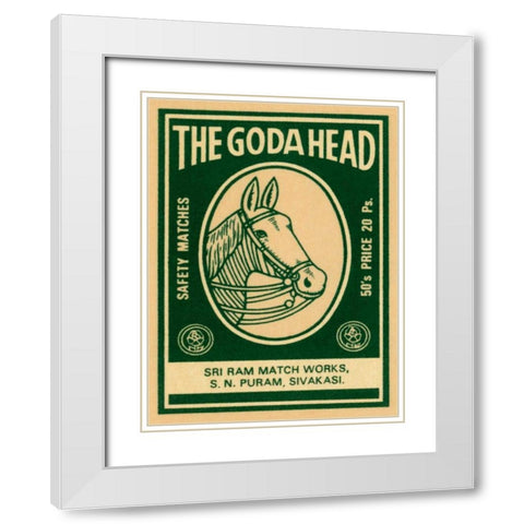 The Goda Head M White Modern Wood Framed Art Print with Double Matting by Phillumenart