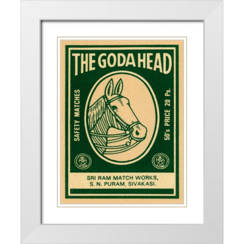 The Goda Head M White Modern Wood Framed Art Print with Double Matting by Phillumenart