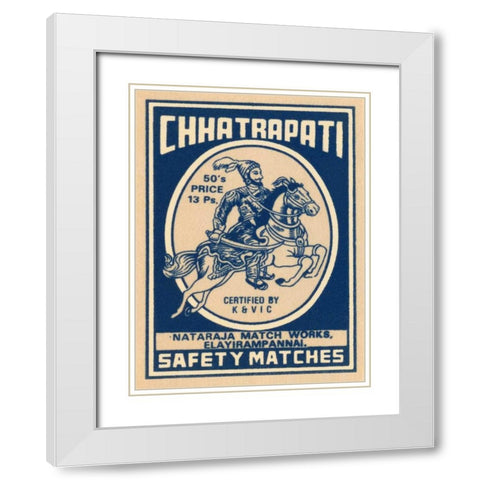 Chhatrapati Safety Matches White Modern Wood Framed Art Print with Double Matting by Phillumenart