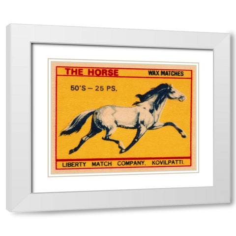 The Horse Matches White Modern Wood Framed Art Print with Double Matting by Phillumenart