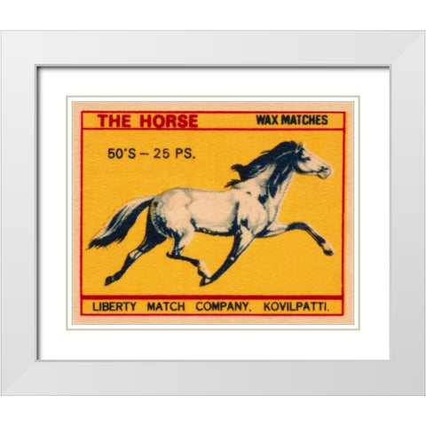 The Horse Matches White Modern Wood Framed Art Print with Double Matting by Phillumenart
