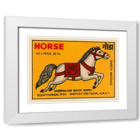 Horse Matches White Modern Wood Framed Art Print with Double Matting by Phillumenart