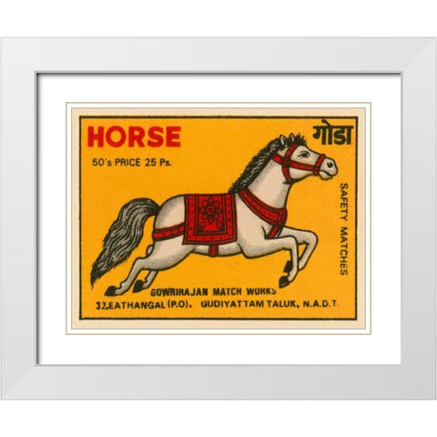 Horse Matches White Modern Wood Framed Art Print with Double Matting by Phillumenart