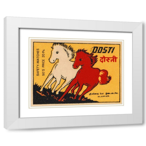 Posti Matches White Modern Wood Framed Art Print with Double Matting by Phillumenart