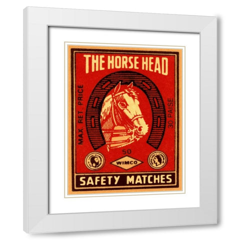 The Horse Head Safety Matches White Modern Wood Framed Art Print with Double Matting by Phillumenart