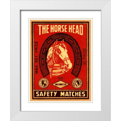 The Horse Head Safety Matches White Modern Wood Framed Art Print with Double Matting by Phillumenart