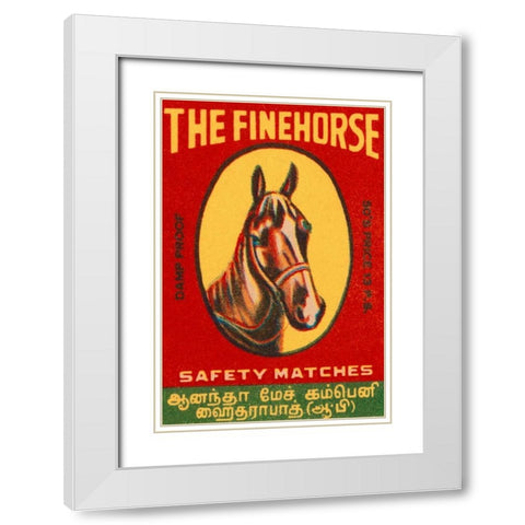 The Fine Horse Safety Matches White Modern Wood Framed Art Print with Double Matting by Phillumenart