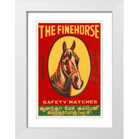 The Fine Horse Safety Matches White Modern Wood Framed Art Print with Double Matting by Phillumenart