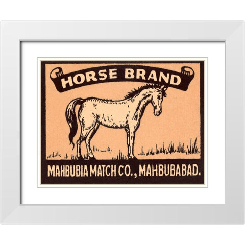 Horse Brand Matches White Modern Wood Framed Art Print with Double Matting by Phillumenart