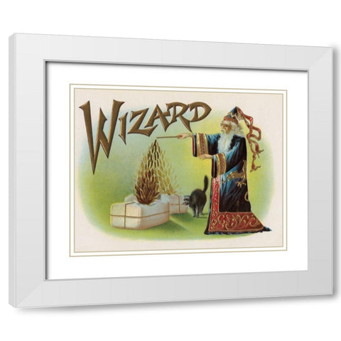Wizard White Modern Wood Framed Art Print with Double Matting by Halloween