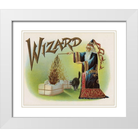 Wizard White Modern Wood Framed Art Print with Double Matting by Halloween