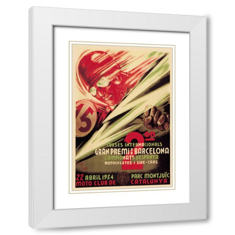 2nd International Barcelona Grand Prix White Modern Wood Framed Art Print with Double Matting by Unknown