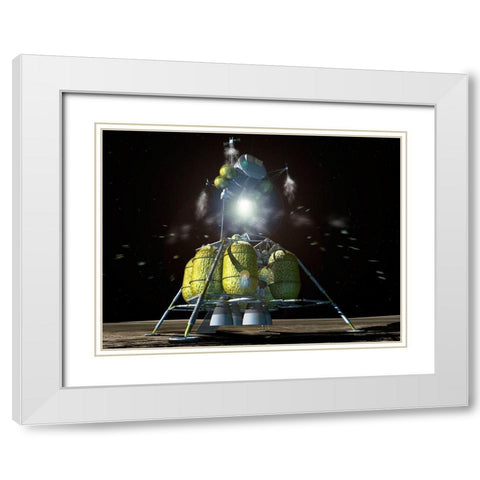 Launch of Lunar Surface Access Module (LSAM), Project Constellation White Modern Wood Framed Art Print with Double Matting by NASA