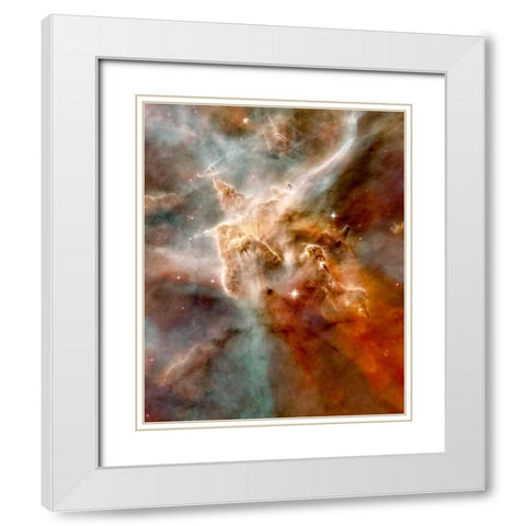 Carina Nebula White Modern Wood Framed Art Print with Double Matting by NASA