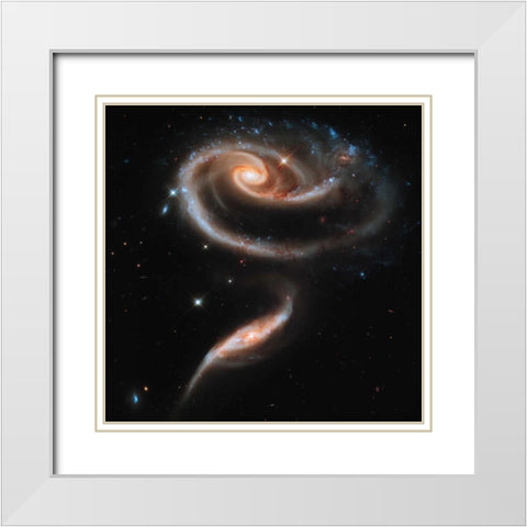 Interacting Galaxies White Modern Wood Framed Art Print with Double Matting by NASA