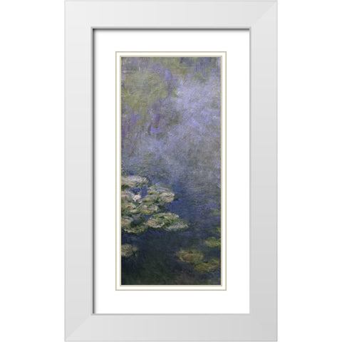 Water Lilies - Nympheas IV - left White Modern Wood Framed Art Print with Double Matting by Monet, Claude