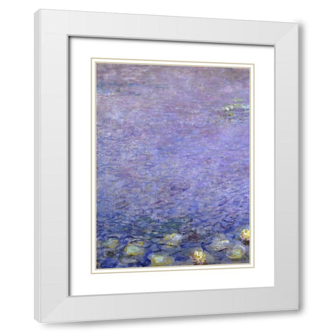 Water Lilies: Morning, c. 1914-26 - left White Modern Wood Framed Art Print with Double Matting by Monet, Claude
