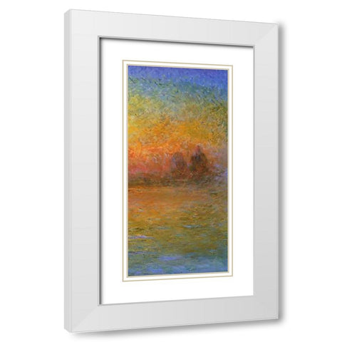 Twilight Venice (right) White Modern Wood Framed Art Print with Double Matting by Monet, Claude