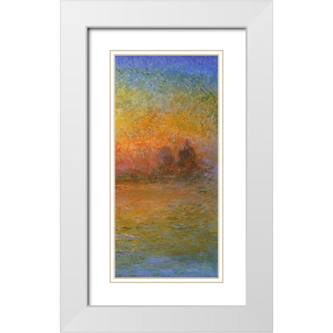 Twilight Venice (right) White Modern Wood Framed Art Print with Double Matting by Monet, Claude