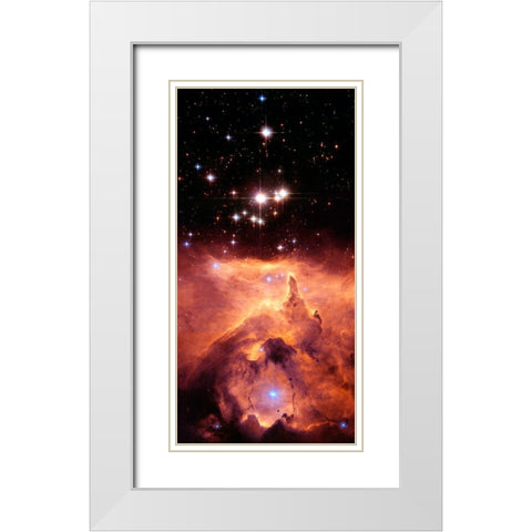 Pismis 24 and NGC 6357 (cropped) White Modern Wood Framed Art Print with Double Matting by NASA