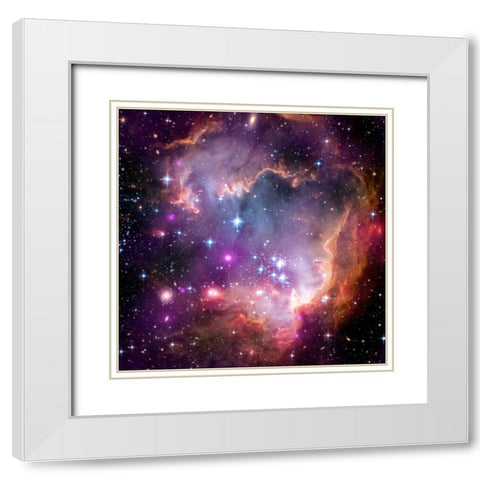 Under the Wing of the Small Magellanic Cloud White Modern Wood Framed Art Print with Double Matting by NASA