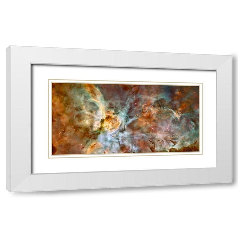 Carina Nebula Wide View White Modern Wood Framed Art Print with Double Matting by NASA