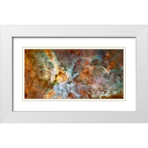 Carina Nebula Wide View White Modern Wood Framed Art Print with Double Matting by NASA