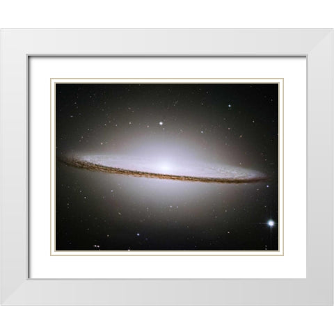 M104 - The Sombrero Galaxy - Visible Light White Modern Wood Framed Art Print with Double Matting by NASA