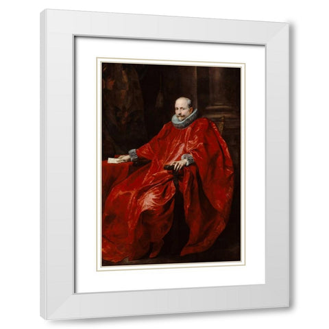 Portrait of Agostino Pallavicini White Modern Wood Framed Art Print with Double Matting by Van Dyck, Anthony