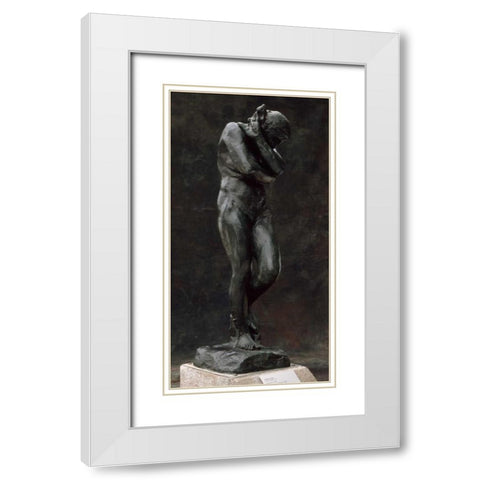 Eve, ca. 1881 White Modern Wood Framed Art Print with Double Matting by Rodin, Auguste