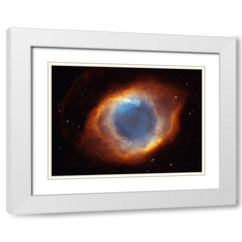 Helix Nebula - a Gaseous Envelope Expelled By a Dying Star White Modern Wood Framed Art Print with Double Matting by NASA