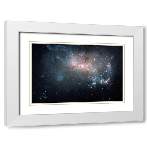Stellar Fireworks Ablaze in Galaxy NGC 4449 White Modern Wood Framed Art Print with Double Matting by NASA