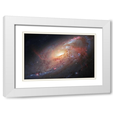Galaxy M106 White Modern Wood Framed Art Print with Double Matting by NASA
