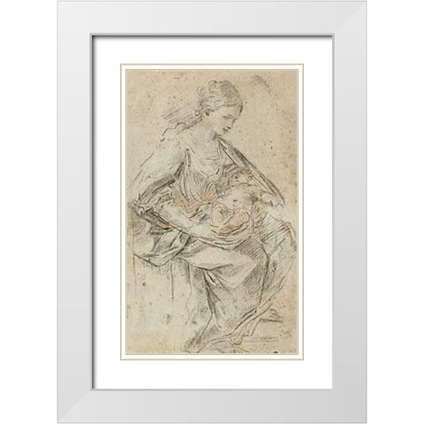 Turbaned Woman White Modern Wood Framed Art Print with Double Matting by Reni, Guido