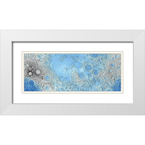 Unmarked Decorative Topographic Map of the Moon, Projection White Modern Wood Framed Art Print with Double Matting by United States Geological Survey