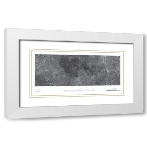 Map of the Moon, Projection White Modern Wood Framed Art Print with Double Matting by United States Geological Survey