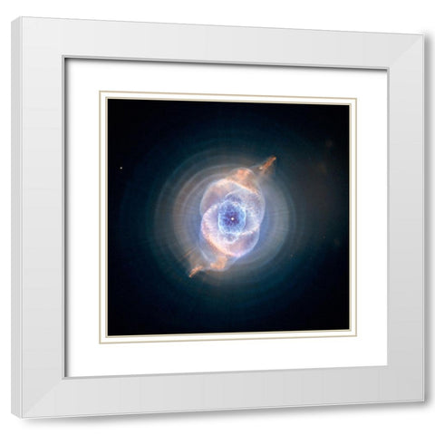 Cats Eye Nebula, NGC 6543, May 4 2002 White Modern Wood Framed Art Print with Double Matting by NASA