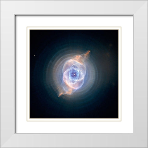Cats Eye Nebula, NGC 6543, May 4 2002 White Modern Wood Framed Art Print with Double Matting by NASA