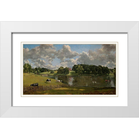 Wivenhoe Park, Essex, 1816 White Modern Wood Framed Art Print with Double Matting by Constable, John