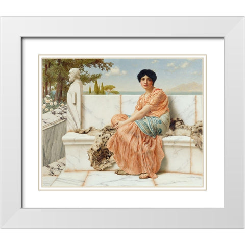 Reverie White Modern Wood Framed Art Print with Double Matting by Godward, John William