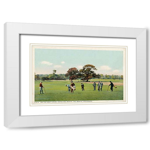 On The Golf Links Hotel Del Monte, Del Monte, Calif., 1898 White Modern Wood Framed Art Print with Double Matting by Detroit Publishing Co.