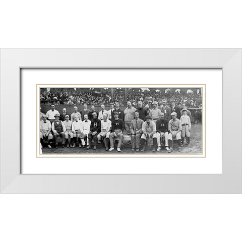 Boston. And H. Teams White Modern Wood Framed Art Print with Double Matting by A.G. Spalding Baseball Collection
